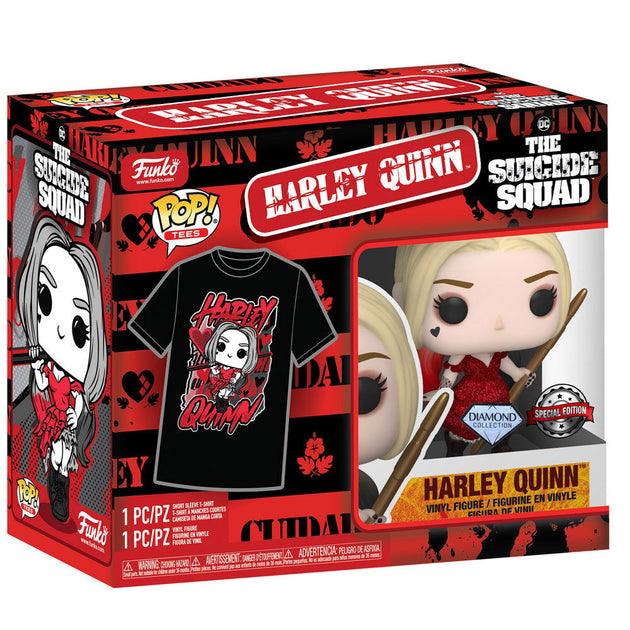 T-shirt FUNKO DC Comics Suicide Squad avec illustration colorée de Harley Quinn, présenté sur mannequin
