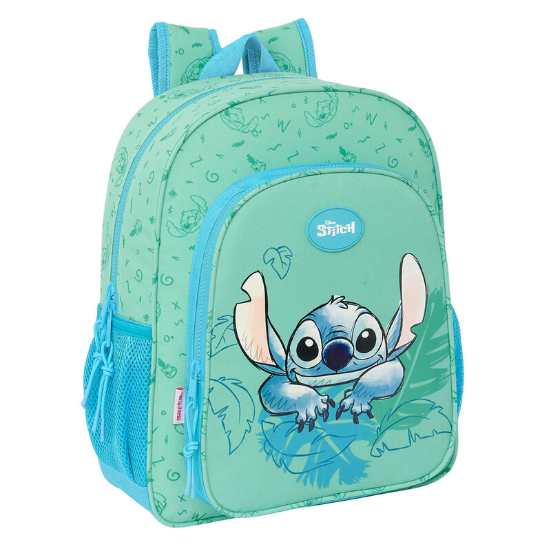 Sac à dos Disney Stitch Aloha 38 cm avec design coloré et poches latérales visibles