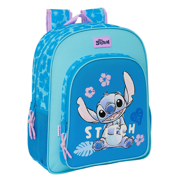 Sac à dos Disney Stitch Hawaii 38 cm avec design coloré et poches latérales pour bouteilles