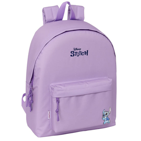 Vue de face du sac à dos Disney Stitch Sweet 42cm avec poche avant zippée et design coloré