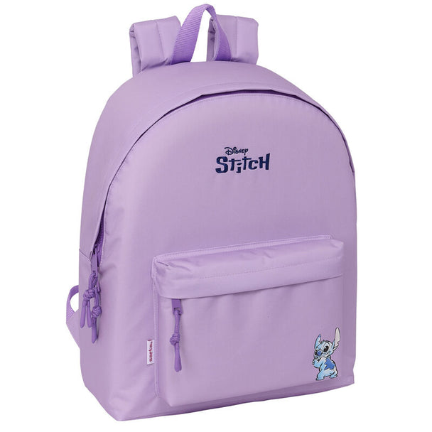 Vue de face du sac à dos Disney Stitch Sweet 42cm avec poche avant zippée et design coloré