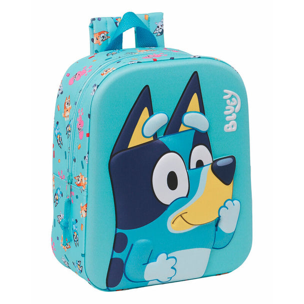 Sac à dos 3D Bluey 27 cm de marque SAFTA avec compartiment principal zippé et design coloré