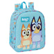 Sac à dos Bluey 27cm de couleur bleue avec motif animé, adapté pour enfants, posé sur fond blanc