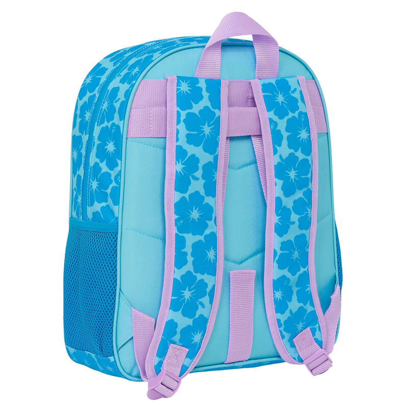 Vue de dos du sac à dos Disney Stitch avec bretelles rembourrées et dos ergonomique confortable