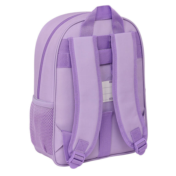 Vue latérale du sac à dos avec poche pour bouteille et bretelles rembourrées ergonomiques