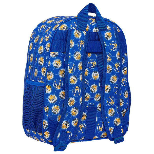 Vue de face du sac à dos Sonic Prime avec grande poche frontale et double fermeture éclair