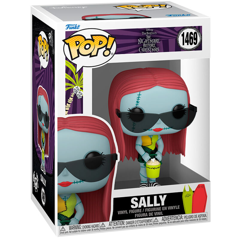 Figurine Funko POP Sally de Nightmare Before Christmas en vinyle, vue de face dans sa boîte cadeau