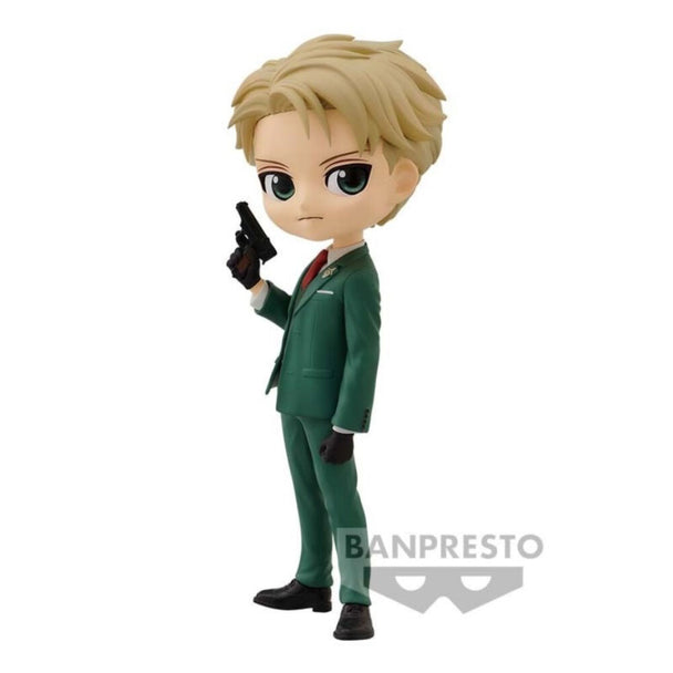 Figurine Loid Forger de Spy X Family version Q Posket vue de face avec détails précis.