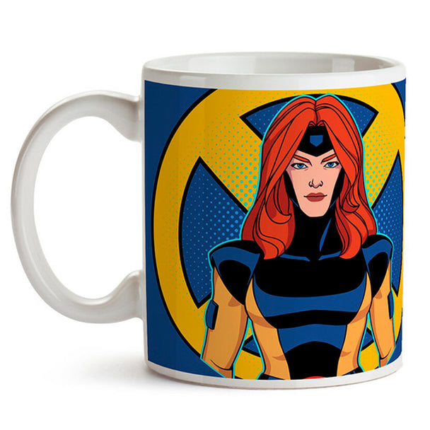 Vue latérale du mug Marvel Jean Grey SEMIC STUDIO montrant le design coloré et la qualité de la céramique