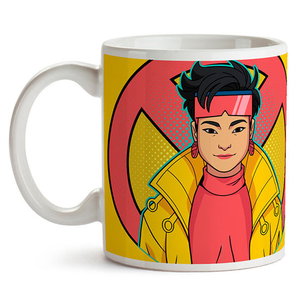 Mug en céramique Marvel X-Men Jubilee avec illustration colorée du personnage, vue de face sur fond blanc
