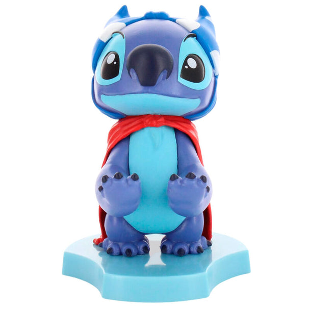 Porte-écouteurs mini Cable Guy Disney Stitch bleu, dimensions 8x8x11cm, design ludique et compact pour garder les câbles organisés.