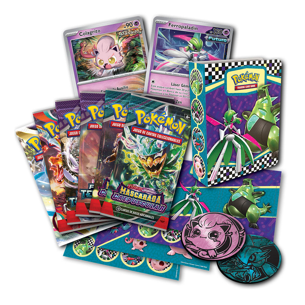 Packaging officiel POKEMON JUEGO DE CARTAS avec logo visible sur le coffret