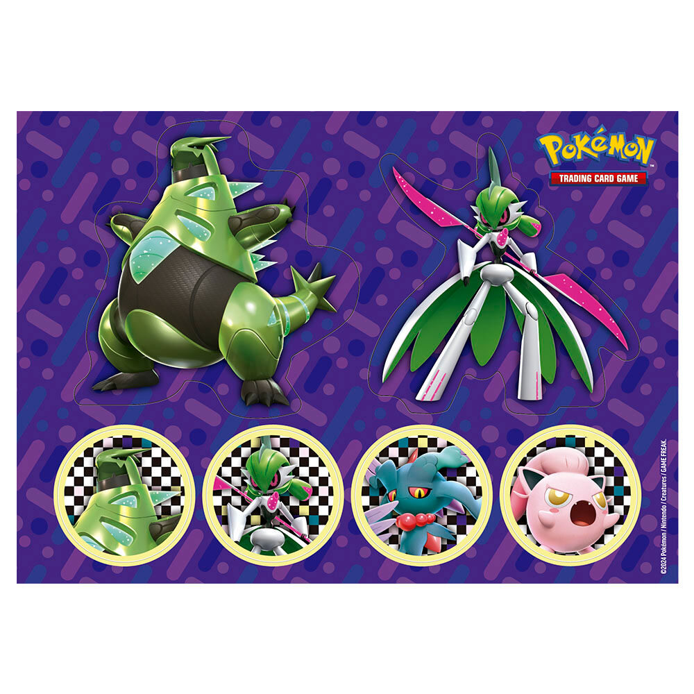 Cartes Pokémon en espagnol étalées montrant différents personnages et attaques