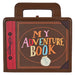 Vue de face du carnet Loungefly Disney Pixar Up 15e Anniversaire Adventure Book en cuir vegan avec design coloré