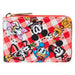 Vue avant du portefeuille accordéon Loungefly Mickey & Friends en cuir vegan avec fermeture dorée brillante