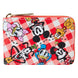 Vue avant du portefeuille accordéon Loungefly Mickey & Friends en cuir vegan avec fermeture dorée brillante