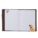 Vue ouverte du journal Loungefly Dug montrant l'intérieur prêt à être utilisé, avec couverture en peluche et cuir vegan.
