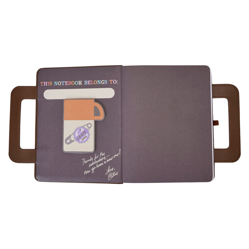 Bloc-notes adhésif intégré visible à l'intérieur du carnet Loungefly Up 15e Anniversaire
