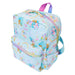 Détail des finitions en métal doré et des motifs imprimés sur le sac à dos Loungefly Care Bears