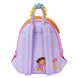 Présentation des poches latérales pratiques sur le sac à dos Dora the Explorer en cuir vegan