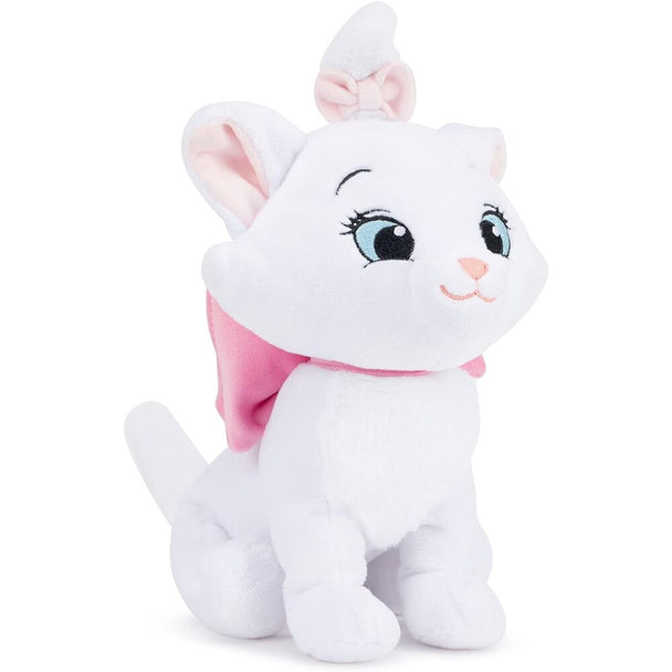 Peluche Marie Les Aristochats de la marque SIMBA, position assise montrant son noeud rose et expression adorable