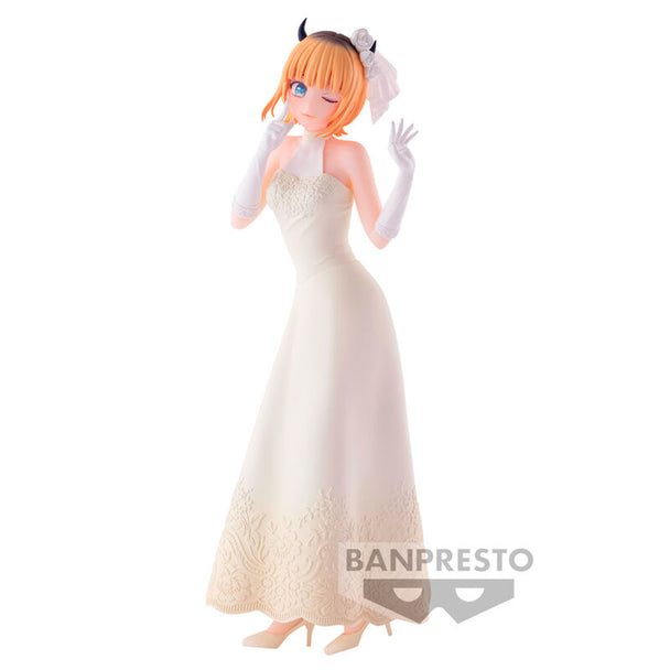 Figurine Oshi No Ko MeMcho en robe de mariée blanche vue de face, hauteur 20 cm, marque BANPRESTO