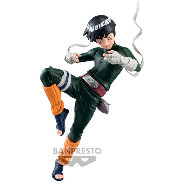 Figurine Rock Lee Naruto Shippuden Banpresto 16cm vue de face avec détails précis