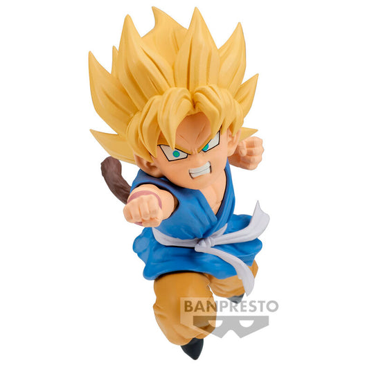 Figurine Dragon Ball GT Gogeta SSGSS en position de combat, hauteur 9 cm, vue de face