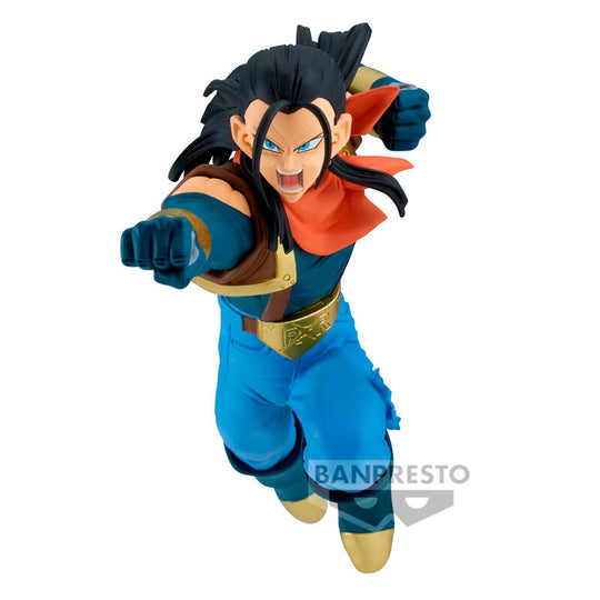 Figurine Super 17 de Dragon Ball GT en position de combat, 9 cm, détails précis par BANPRESTO