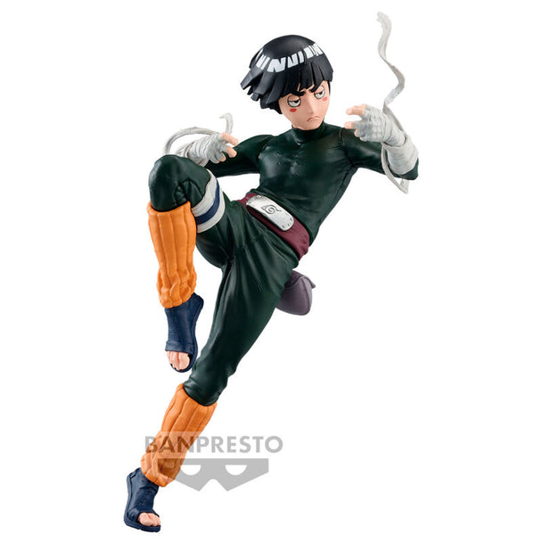 Figurine Rock Lee Naruto Shippuden Banpresto 16cm vue latérale mettant en valeur la posture dynamique