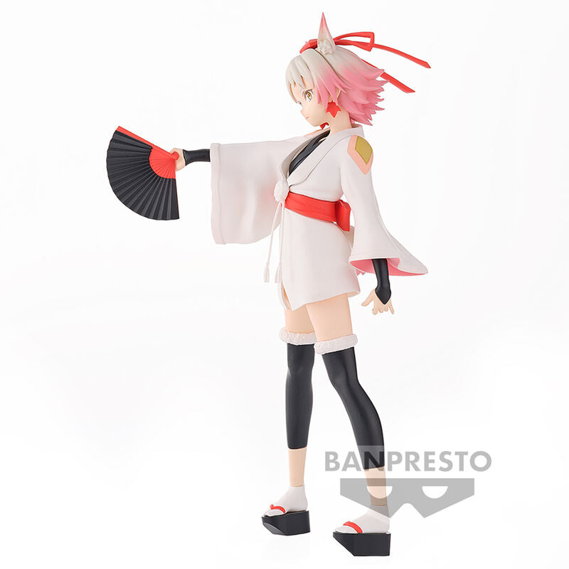 Vue rapprochée de la figurine Momiji mettant en valeur sa finition et ses accessoires