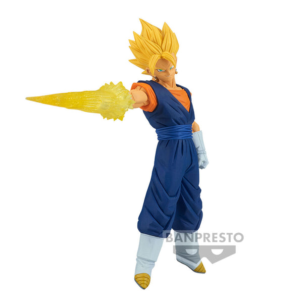 Figurine Vegito G x Materia Dragon Ball Z de 14cm par BANPRESTO, représentant le personnage fusionné avec détails précis et couleurs vives.
