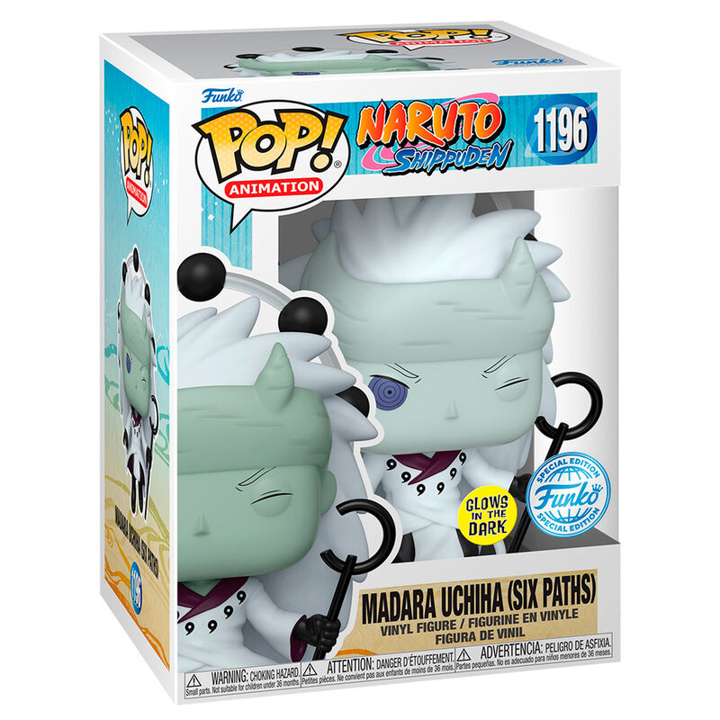 Figurine Funko POP exclusive de Madara Uchiha de Naruto Shippuden, en vinyle de 9 cm dans sa boîte cadeau officielle FUNKO.