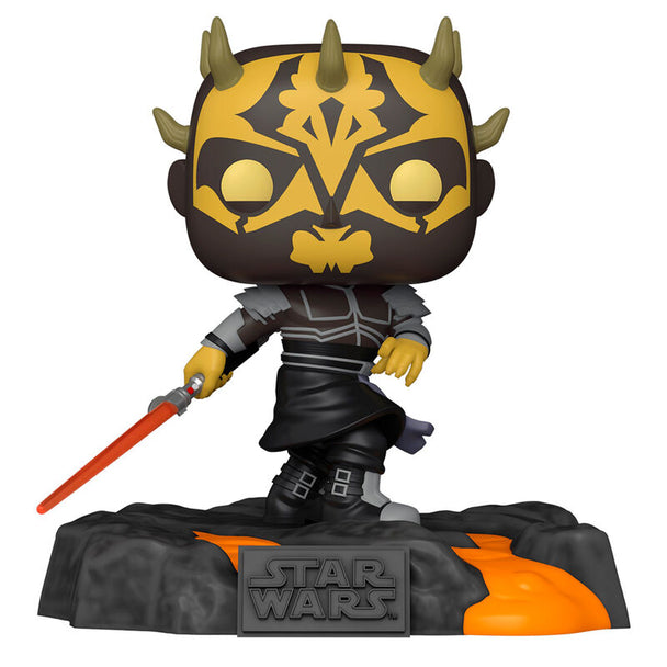 Vue latérale de la figurine POP Star Wars Savage Opress Deluxe exclusive montrant le design unique et les finitions