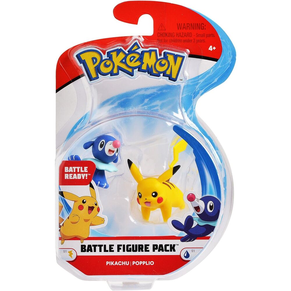 Emballage des figurines Pokémon JAZWARES 5cm avec logo officiel et visuel attractif