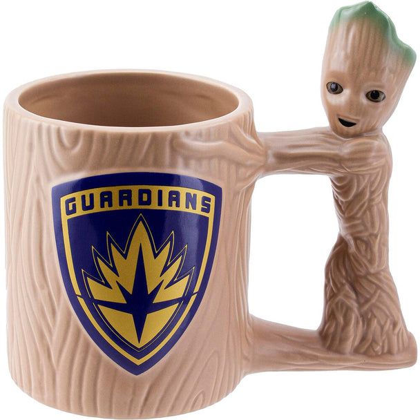 Mug 3D Groot Marvel Guardians of the Galaxy en céramique avec détails réalistes sur fond blanc