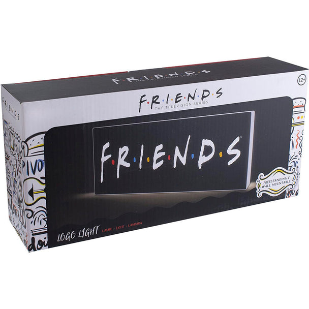 Vue rapprochée de la lampe Friends avec éclairage par câble USB, dimensions 12x30cm visibles