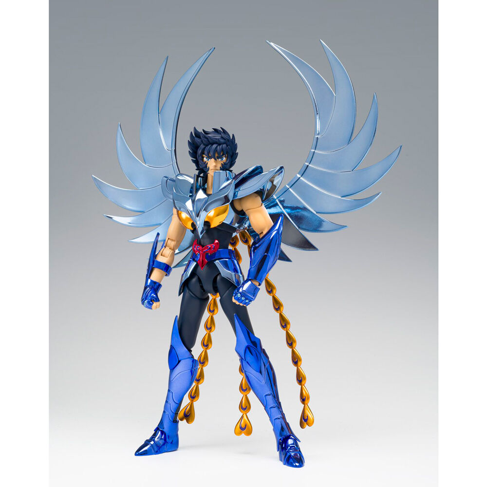 Pose dynamique de la figurine Saint Seiya Phoenix Ikki montrant l'articulation complète