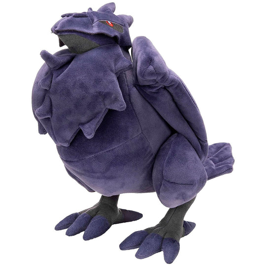 Peluche Corviknight Pokémon de 30cm vue de face avec détails précis et couleurs vives