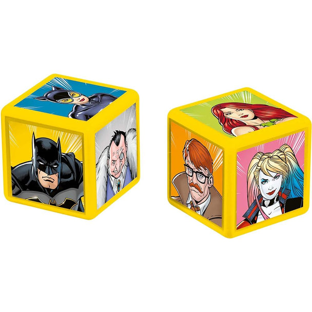 Vue rapprochée des 25 cubes de personnages originaux du jeu Batman Top Trumps Match