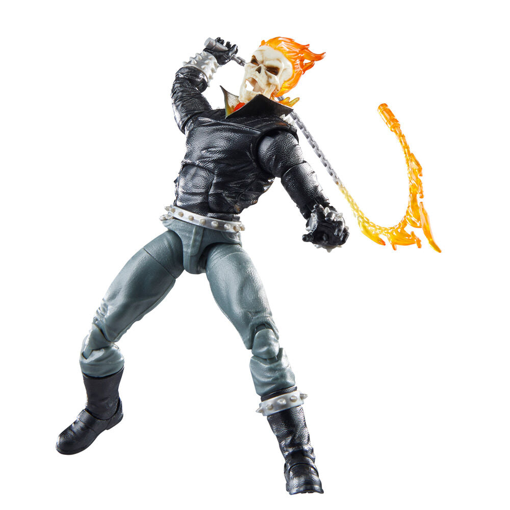 Détail des roues en feu semi-transparentes de la figurine Ghost Rider Marvel