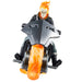 Image montrant la figurine Ghost Rider posée avec les bases enflammées