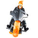 Image montrant la figurine Ghost Rider posée avec les bases enflammées