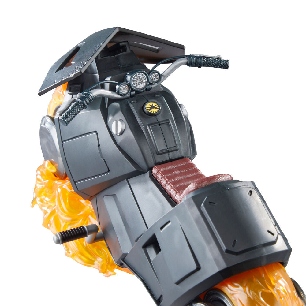 Détail des mains articulées et accessoires de la figurine Ghost Rider Marvel