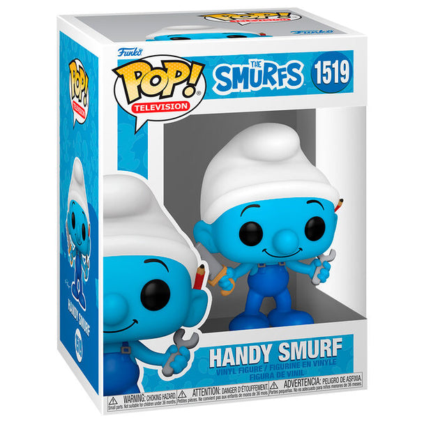 Figurine Funko POP du Schtroumpf Bricoleur en vinyle de 9 cm avec sa boîte cadeau