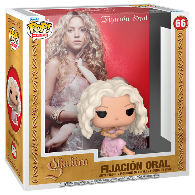 Figurine POP FUNKO de Shakira inspirée de l'album Fijacion Oral, vue de face avec détails colorés et expression dynamique