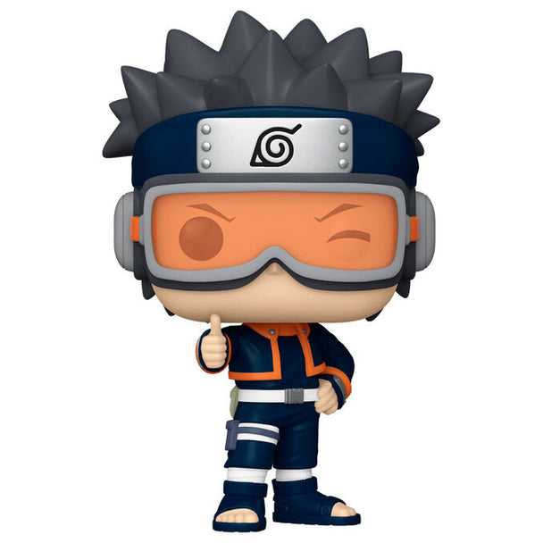 Détail de la figurine Funko POP Obito Uchiha montrant les couleurs et les caractéristiques du personnage.