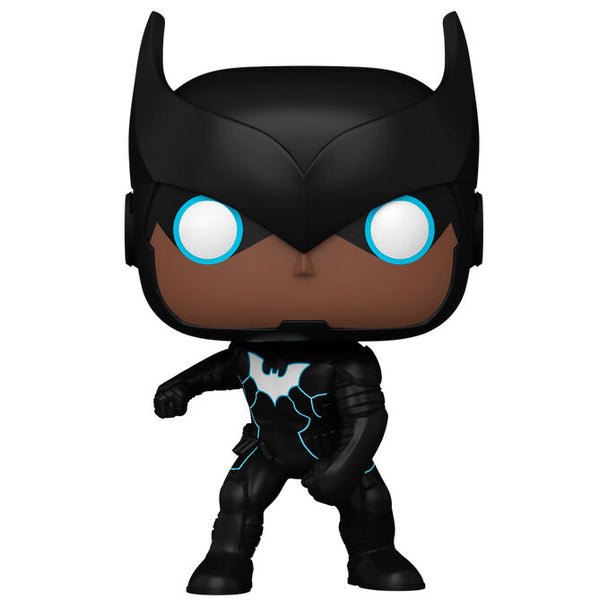Vue rapprochée de la figurine Funko POP Batman Batwing montrant les détails du design et la boîte