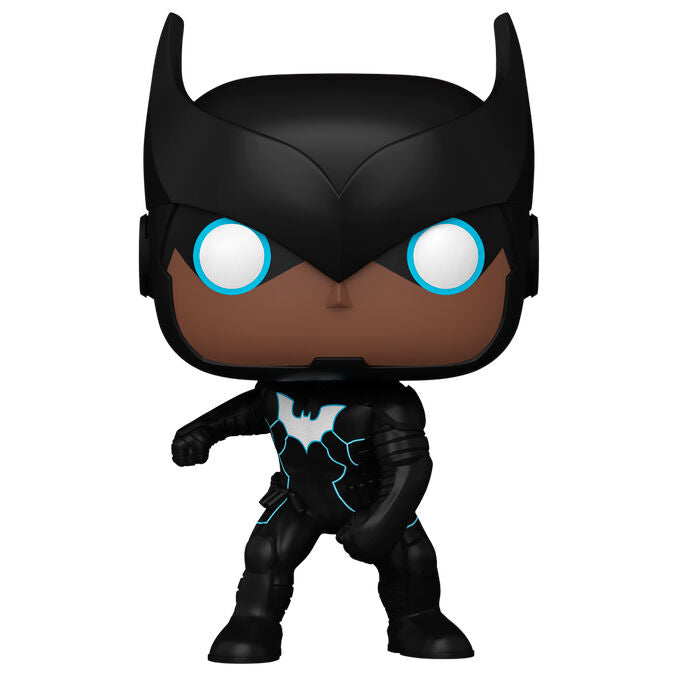 Vue rapprochée de la figurine Funko POP Batman Batwing montrant les détails du design et la boîte