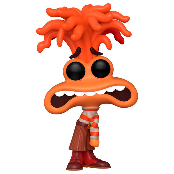 Vue détaillée de la figurine Funko POP Anxiety Inside Out 2, mettant en valeur ses couleurs et son design unique.
